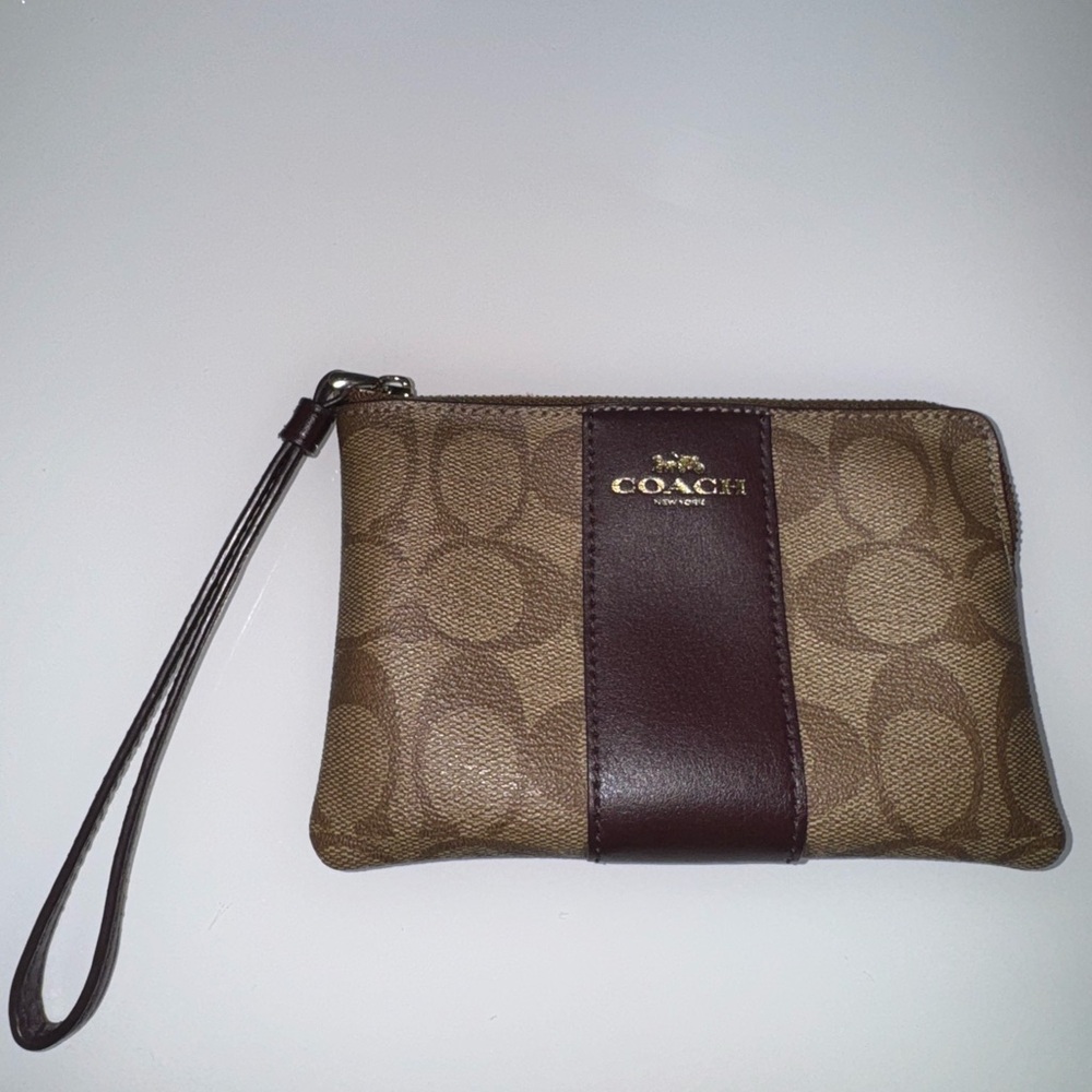 Coach Tan Signature Wristlet